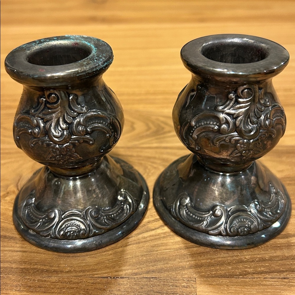 Wallace baroque Silverplated Candle Holders